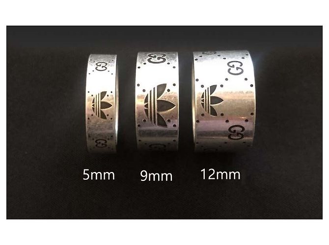 Gucci Anello d'argento Collaborazione Adidas Nuovo prodotto Argento D'oro - vista 6