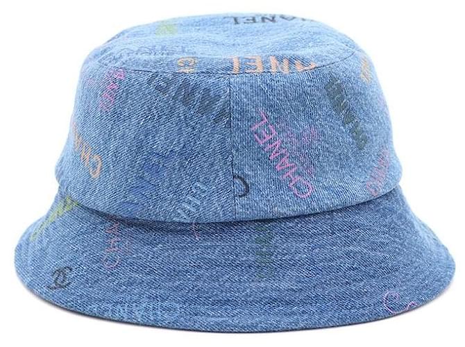 Chanel Denim Bucket Hat mit Logo Blau - Ansicht 3