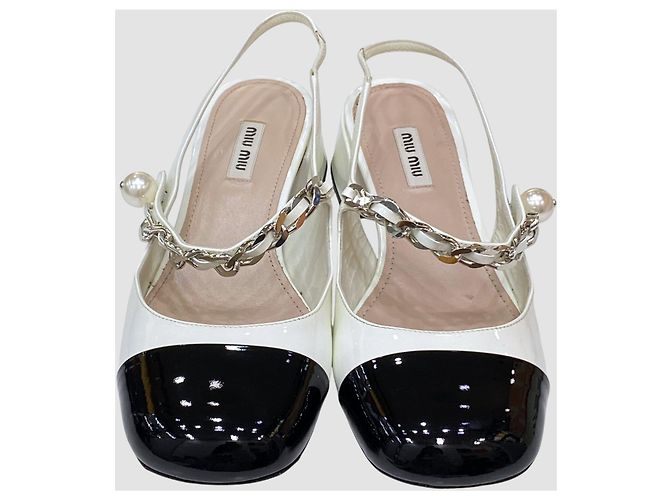 Miu Miu Mary Jane Slick Back da donna Argento - vista 4