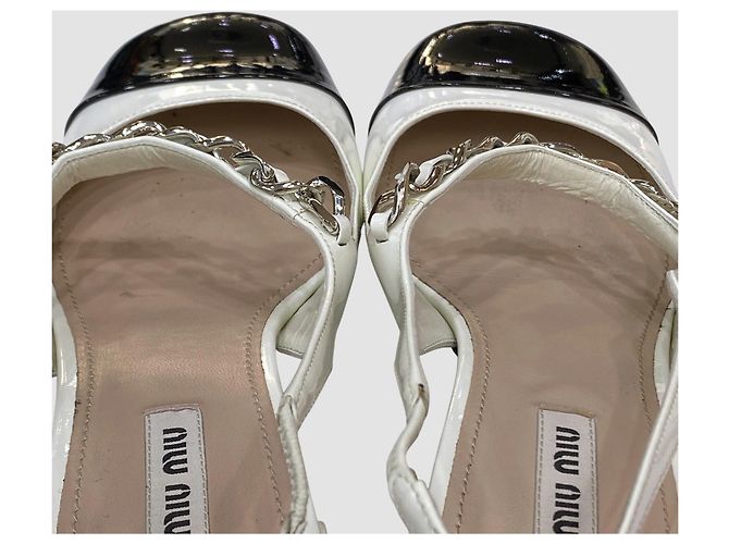 Miu Miu Mary Jane Slick Back da donna Argento - vista 7