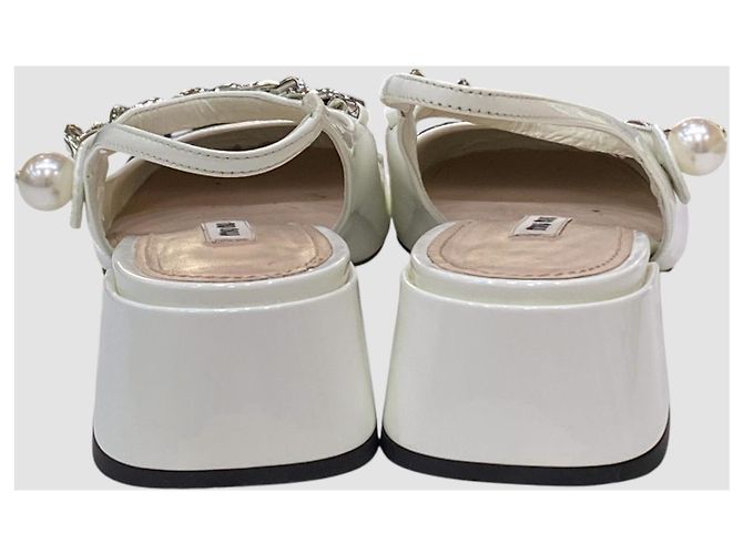Miu Miu Mary Jane Slick Back da donna Argento - vista 8