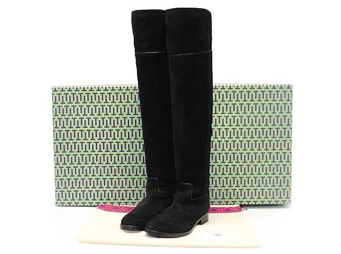 Tory Burch Botas altas SIMONE de ante negro para mujer - vista 2