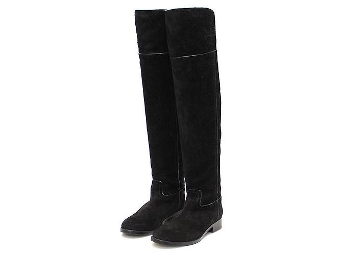 Tory Burch Botas altas SIMONE de ante negro para mujer - vista 3