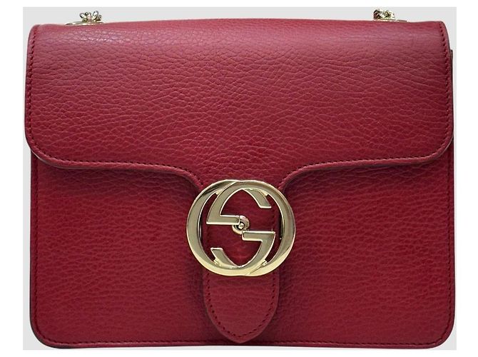 Gucci Borsa a tracolla con catena GG intrecciata Rossa Rosso - vista 2