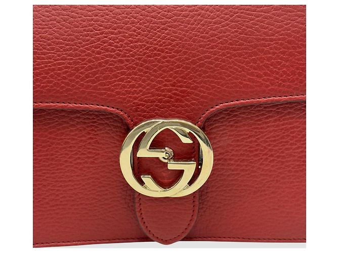 Gucci Borsa a tracolla con catena GG intrecciata Rossa Rosso - vista 3