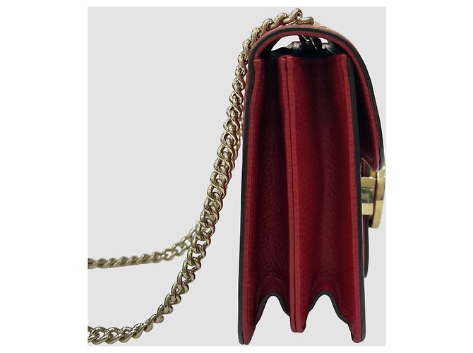 Gucci Borsa a tracolla con catena GG intrecciata Rossa Rosso - vista 4