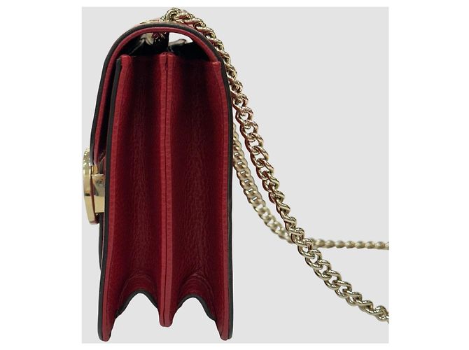 Gucci Borsa a tracolla con catena GG intrecciata Rossa Rosso - vista 5