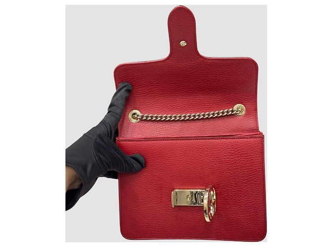 Gucci Borsa a tracolla con catena GG intrecciata Rossa Rosso - vista 6