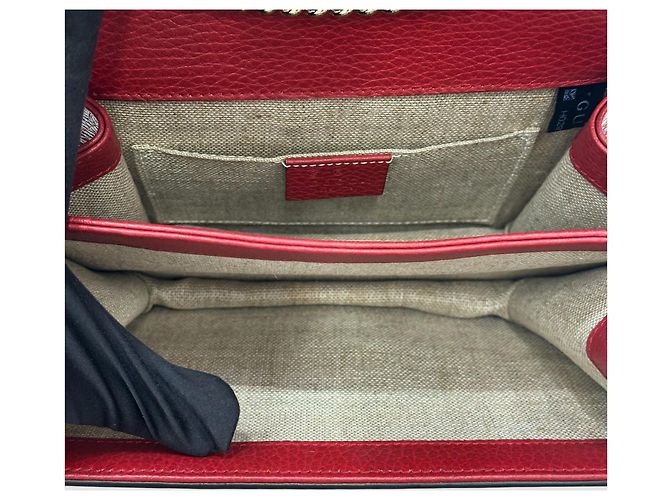 Gucci Borsa a tracolla con catena GG intrecciata Rossa Rosso - vista 7