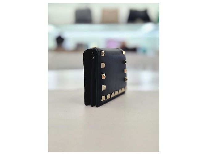 Valentino Portafoglio piccolo da donna in pelle di vitello Rockstud Nero - vista 12