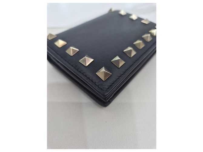 Valentino Portafoglio piccolo da donna in pelle di vitello Rockstud Nero - vista 14
