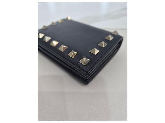 Valentino Portafoglio piccolo da donna in pelle di vitello Rockstud Nero - vista 15
