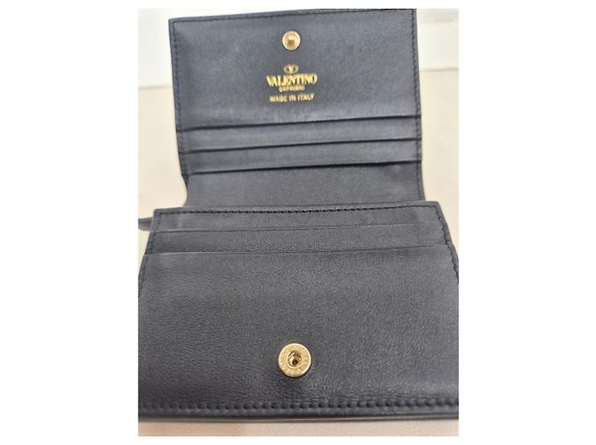 Valentino Portafoglio piccolo da donna in pelle di vitello Rockstud Nero - vista 17