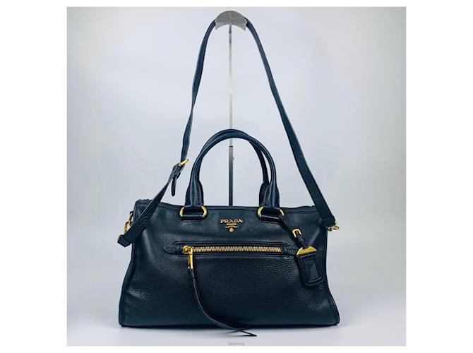 Prada Borsa Vitello Daino Nero - vista 2