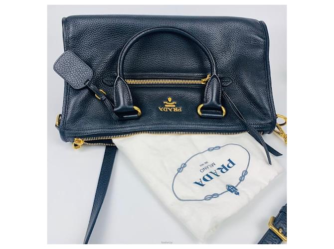 Prada Borsa Vitello Daino Nero - vista 7