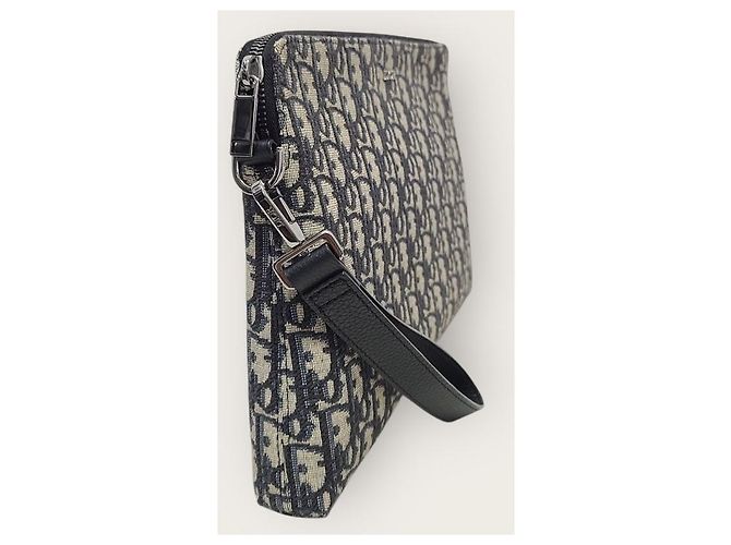 Dior Clutch con zip in jacquard Oblique beige e nero Marrone - vista 3