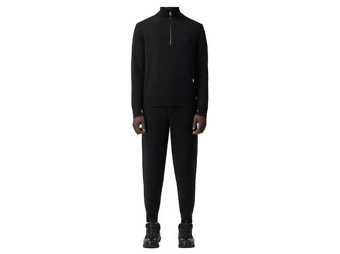 Burberry Refurbished XL Größe Herren Kaschmirpullover mit Monogramm-Motiv Schwarz Strick - Ansicht 4