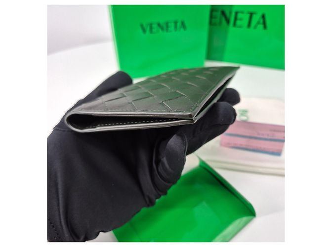Bottega Veneta Portafoglio lungo Intrecciato da uomo Verde - vista 6