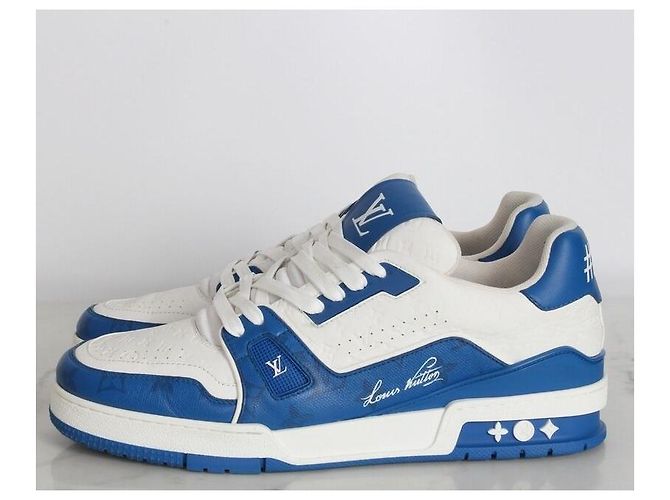 Louis Vuitton Sneakers Trainer Monogram Blu - vista 3