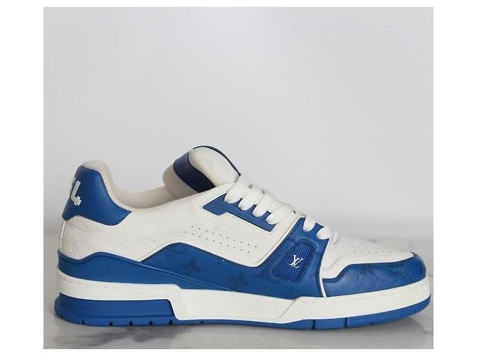 Louis Vuitton Sneakers Trainer Monogram Blu - vista 4