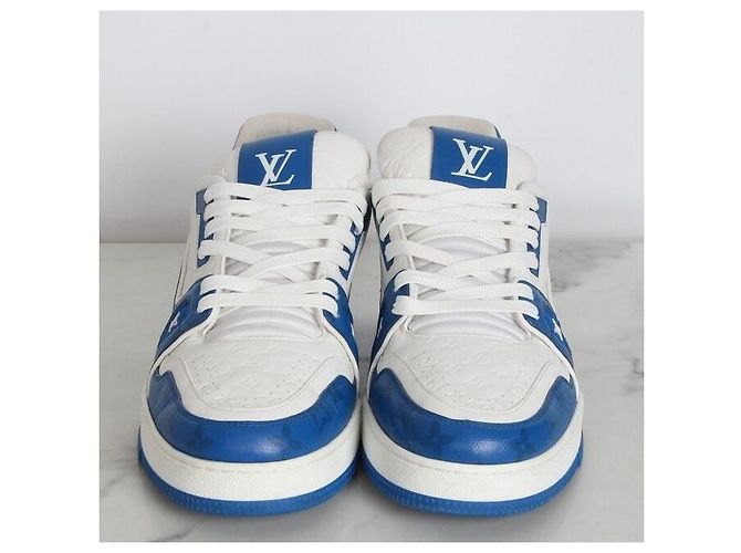 Louis Vuitton Sneakers Trainer Monogram Blu - vista 5