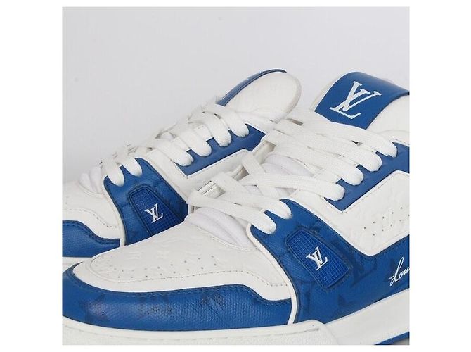 Louis Vuitton Sneakers Trainer Monogram Blu - vista 7