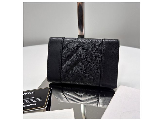 Chanel Mademoiselle Caviar Kartenetui Schwarz - Ansicht 2