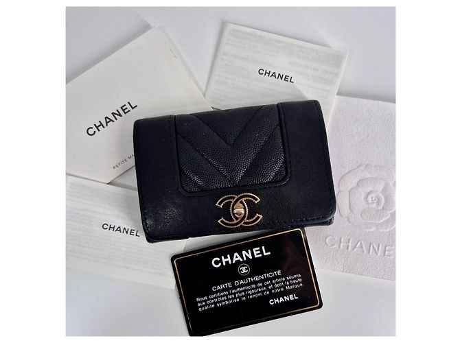 Chanel Mademoiselle Caviar Kartenetui Schwarz - Ansicht 4