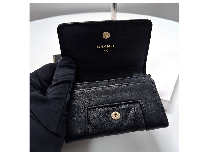 Chanel Mademoiselle Caviar Kartenetui Schwarz - Ansicht 5