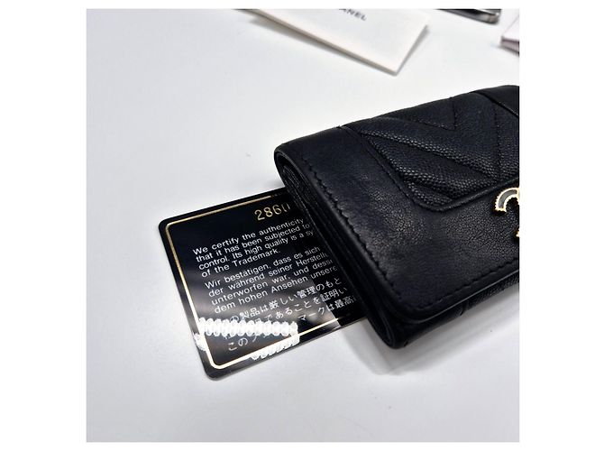 Chanel Mademoiselle Caviar Kartenetui Schwarz - Ansicht 8