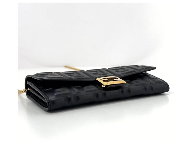 Fendi Borsa a tracolla portafoglio con catena Nero - vista 7