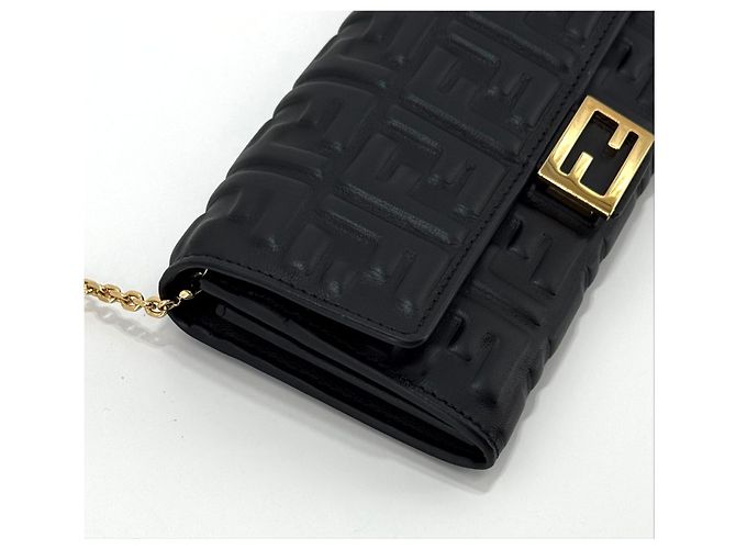 Fendi Borsa a tracolla portafoglio con catena Nero - vista 8