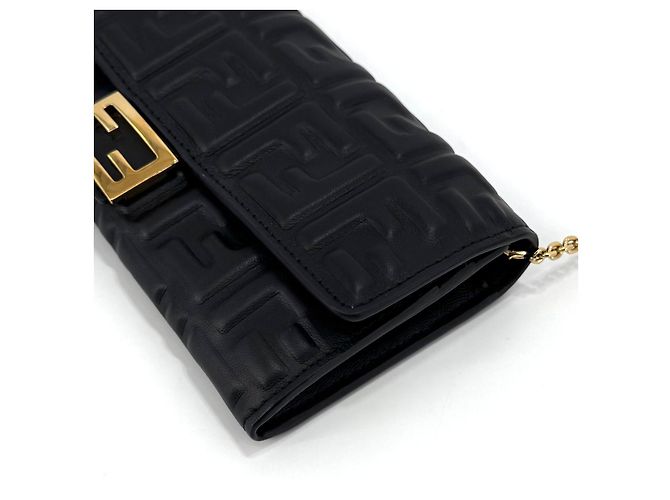 Fendi Borsa a tracolla portafoglio con catena Nero - vista 9