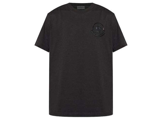 Moncler Logo Baumwoll-T-Shirt Schwarz - Ansicht 7