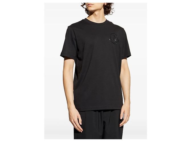Moncler Logo Baumwoll-T-Shirt Schwarz - Ansicht 9