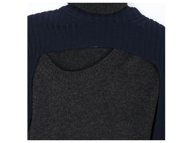 Bottega Veneta Strickpullover in Marineblau und Grau - Ansicht 6