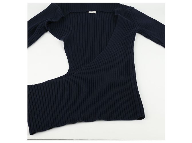 Bottega Veneta Strickpullover in Marineblau und Grau - Ansicht 8