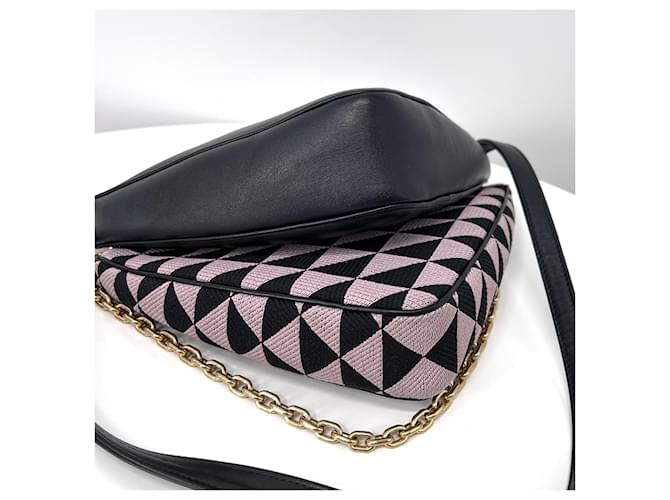 Prada Mini bolso de hombro con doble cadena triangular Multicolor - vista 9
