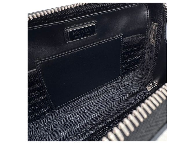 Prada Mini borsa a tracolla spazzolata nera Nero - vista 12