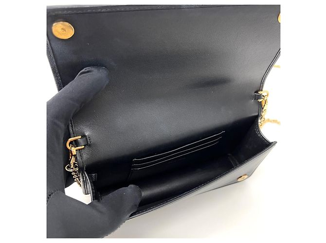 Miu Miu Borsa a tracolla Matarese Napa Chain Black Nero - vista 11