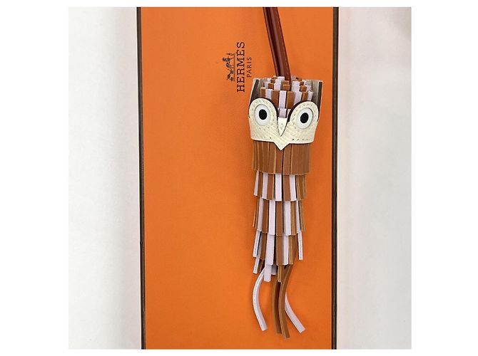 Hermès Portachiavi Chouette Owl Gold/Lilac Porpora - vista 4
