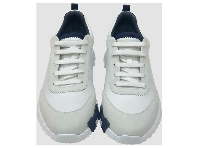 Hermès Bouncing Sneakers White Leather Black - view 4