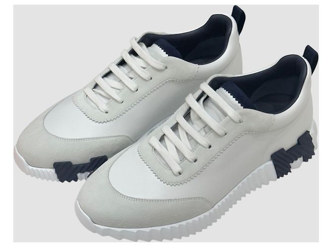 Hermès Bouncing Sneakers White Leather Black - view 5