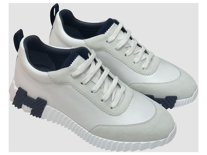 Hermès Bouncing Sneakers White Leather Black - view 6
