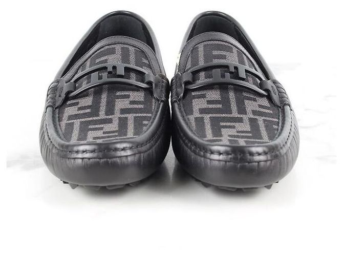 Fendi Mocassini da guida in pelle nera Nero - vista 3