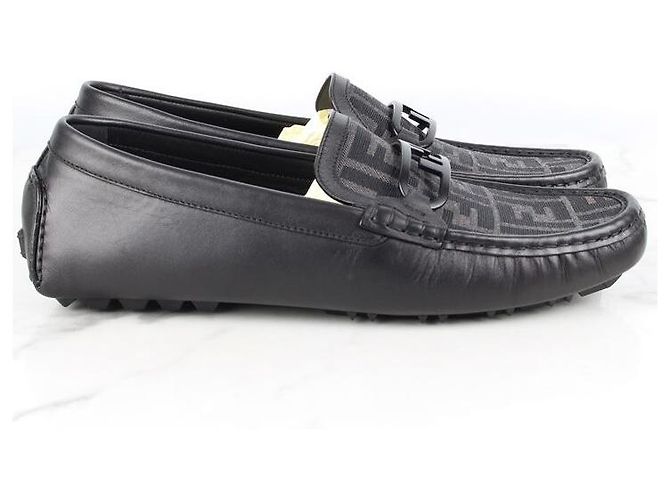 Fendi Mocassini da guida in pelle nera Nero - vista 5