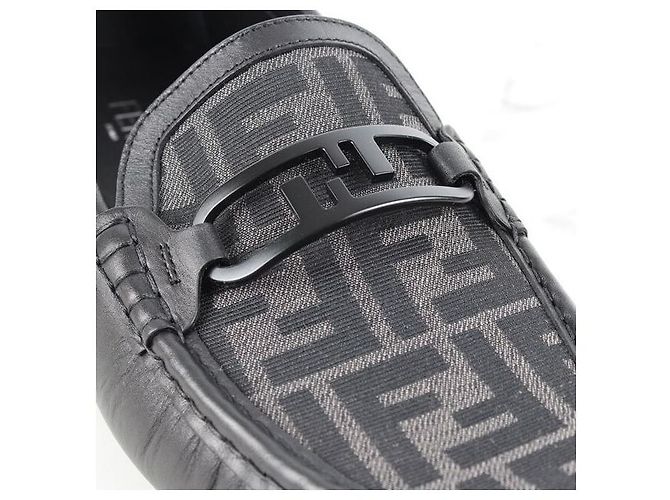Fendi Mocassini da guida in pelle nera Nero - vista 6