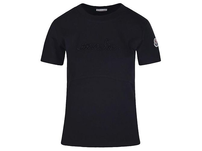 Moncler T-Shirt mit Logo-Stickerei Schwarz - Ansicht 2
