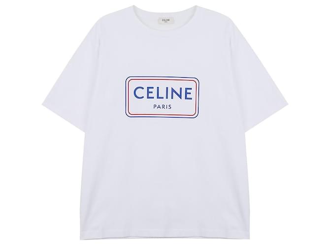 Céline Camiseta holgada de algodón Blanco - vista 3