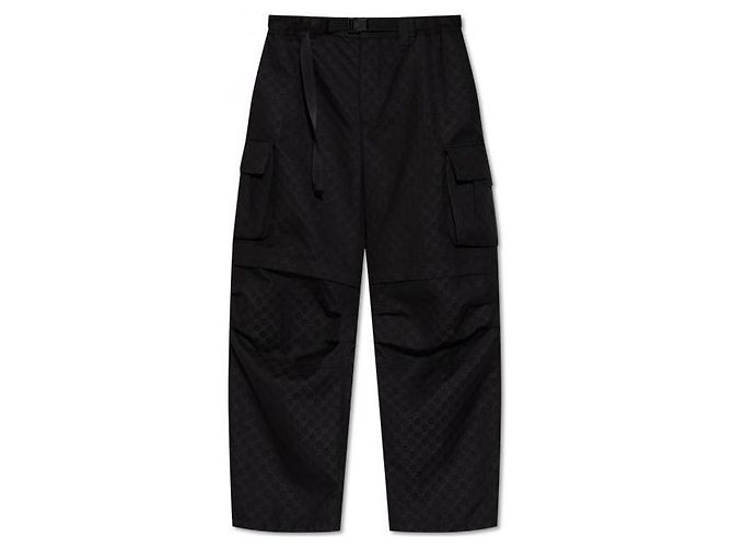 Gucci Pantaloni cargo in jacquard GG allover Nero - vista 3